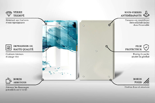 Placă din sticla protectie perete Pete albastre