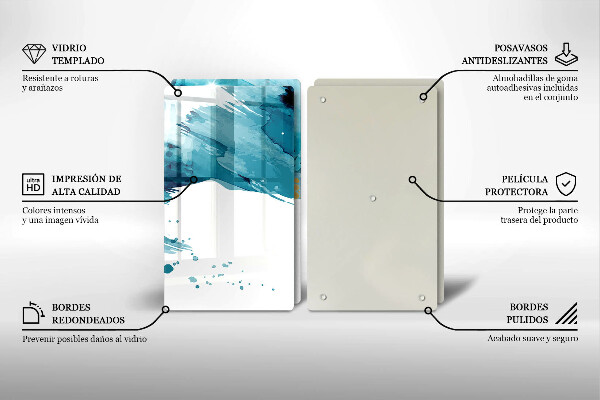 Placă din sticla protectie perete Pete albastre