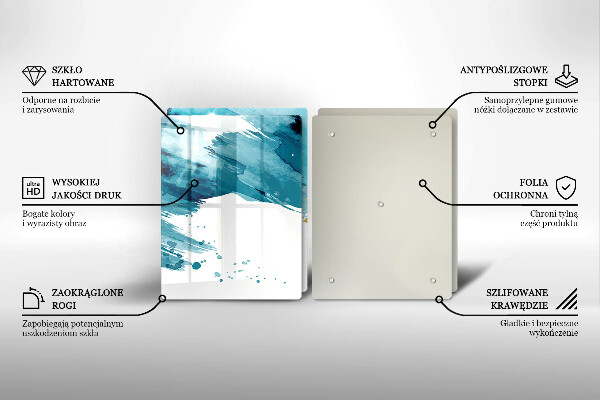 Placă din sticla protectie perete Pete albastre