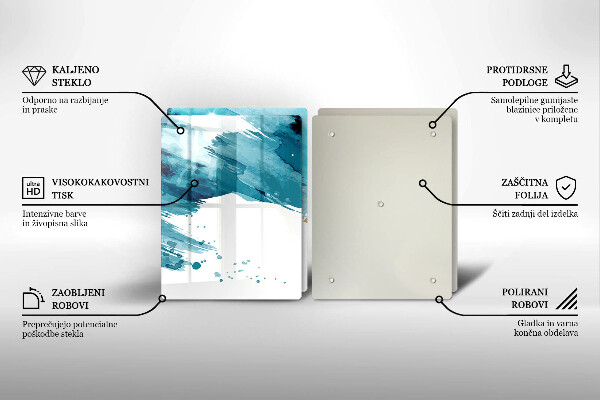 Placă din sticla protectie perete Pete albastre