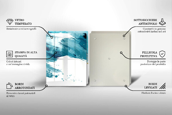 Placă din sticla protectie perete Pete albastre
