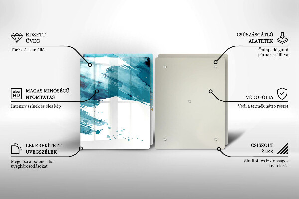 Placă din sticla protectie perete Pete albastre