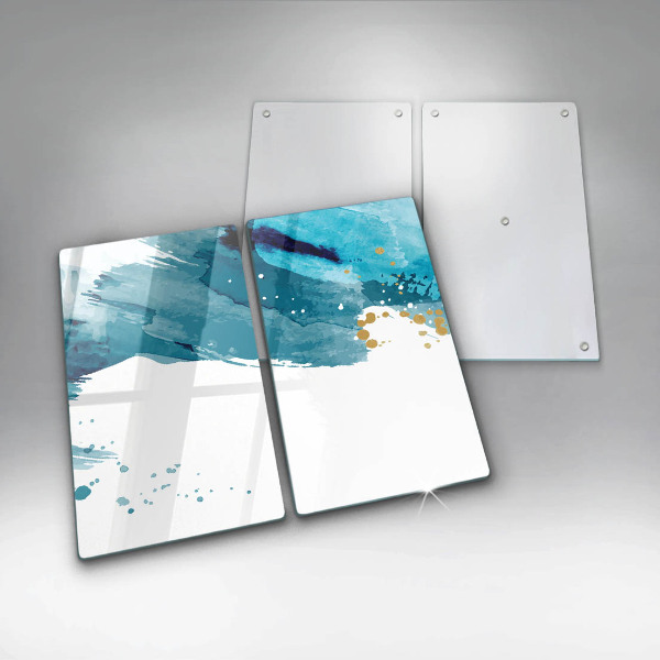 Placă din sticla protectie perete Pete albastre