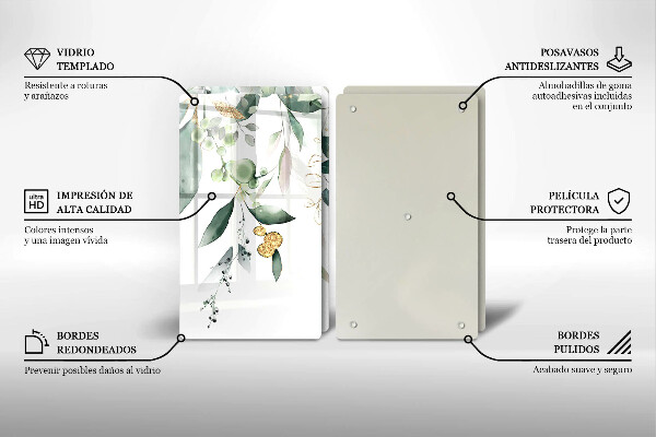 Placă din sticla protectie perete Acuarelă frunze