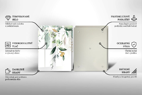 Placă din sticla protectie perete Acuarelă frunze