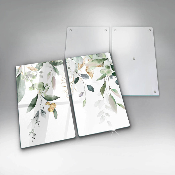 Placă din sticla protectie perete Acuarelă frunze