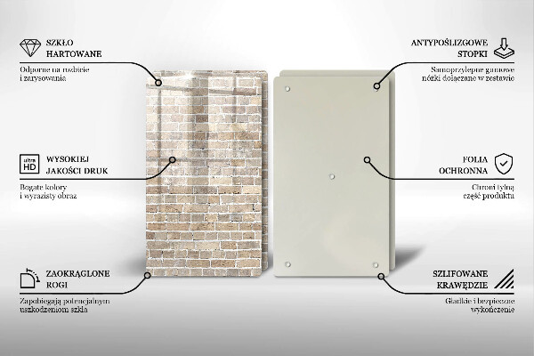 Placă sticla protectie aragaz Zid strălucitor de cărămidă