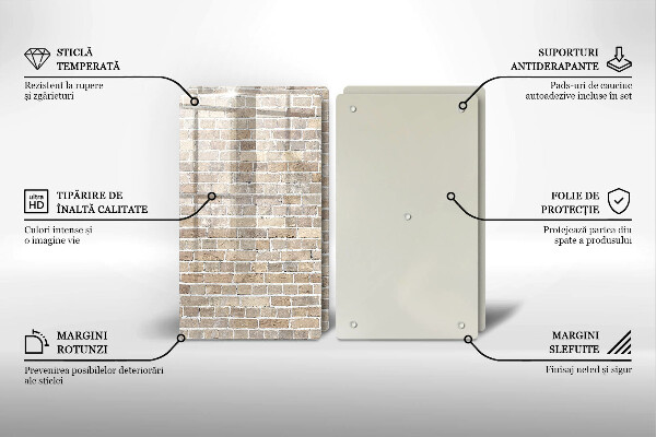 Placă sticla protectie aragaz Zid strălucitor de cărămidă