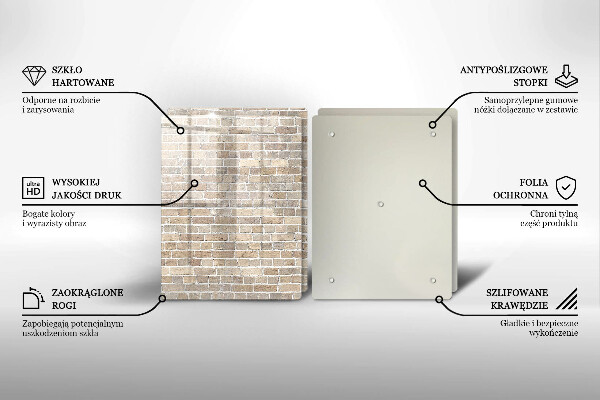 Placă sticla protectie aragaz Zid strălucitor de cărămidă