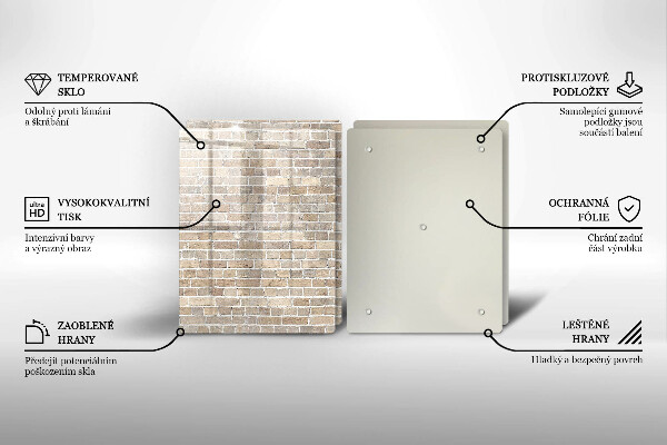 Placă sticla protectie aragaz Zid strălucitor de cărămidă