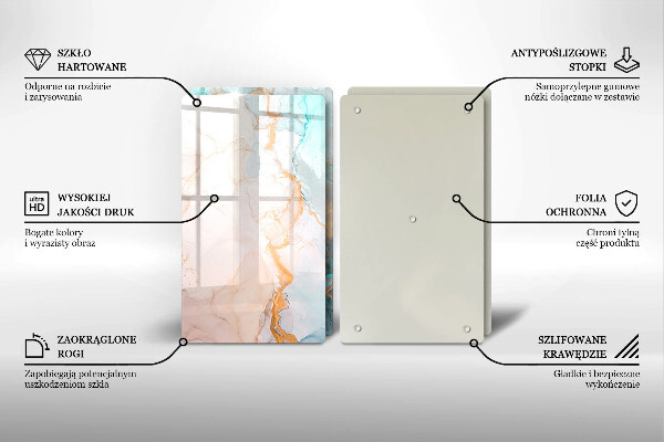 Placă sticla protectie aragaz Abstracția din marmură