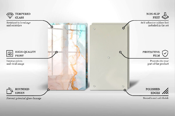 Placă sticla protectie aragaz Abstracția din marmură