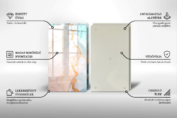 Placă sticla protectie aragaz Abstracția din marmură
