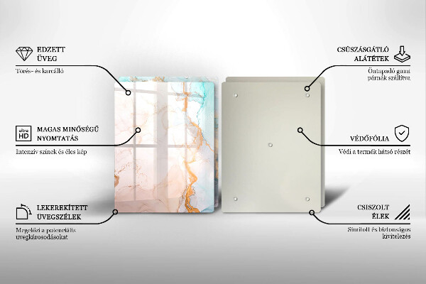 Placă sticla protectie aragaz Abstracția din marmură