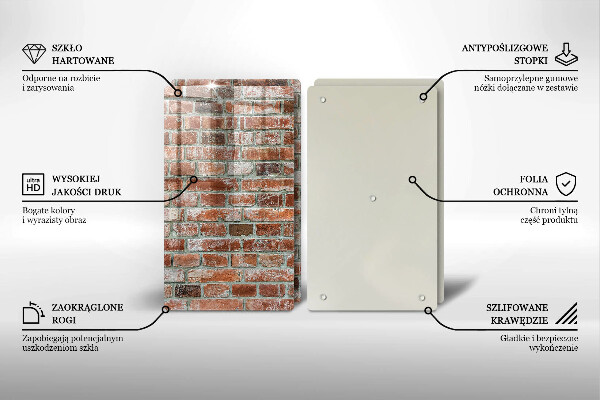 Placă sticla protectie aragaz Zid vechi de cărămidă