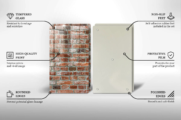 Placă sticla protectie aragaz Zid vechi de cărămidă