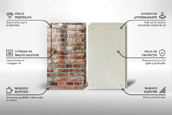 Placă sticla protectie aragaz Zid vechi de cărămidă