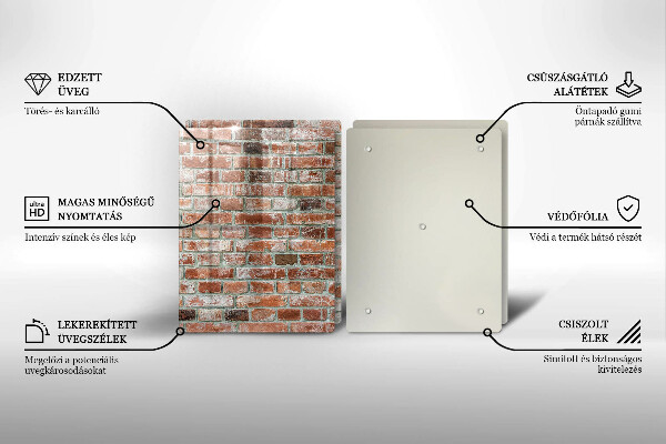 Placă sticla protectie aragaz Zid vechi de cărămidă