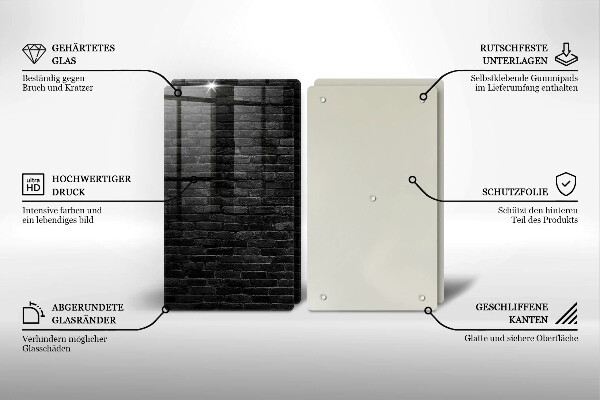 Placă sticla protectie aragaz Perete zid de cărămidă