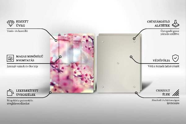 Placă sticla protectie aragaz Natură flori de măr