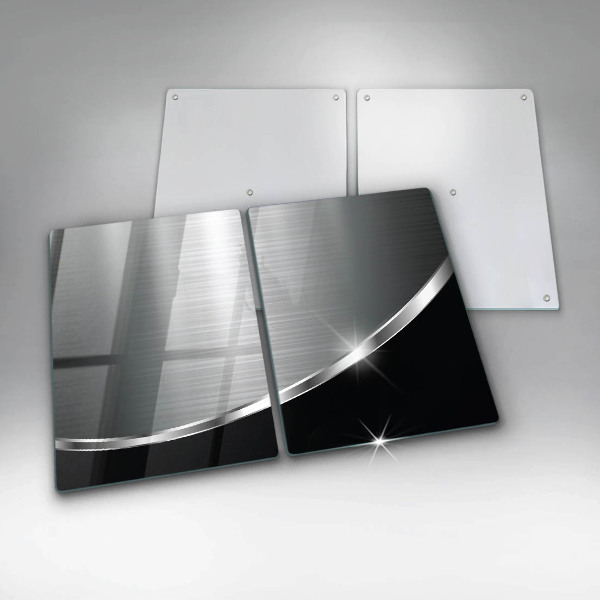 Placă sticla protectie aragaz Abstracție cu metal