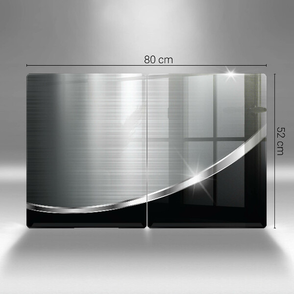 Placă sticla protectie aragaz Abstracție cu metal