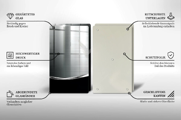 Placă sticla protectie aragaz Abstracție cu metal