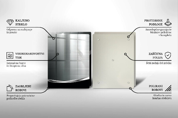 Placă sticla protectie aragaz Abstracție cu metal