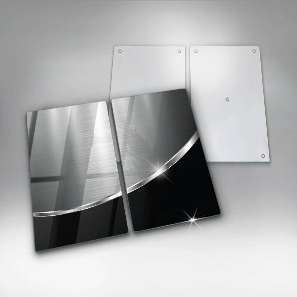 Placă sticla protectie aragaz Abstracție cu metal