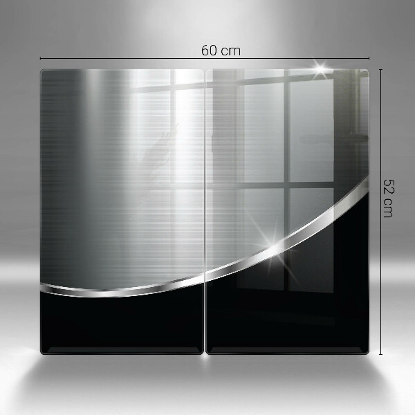 Placă sticla protectie aragaz Abstracție cu metal