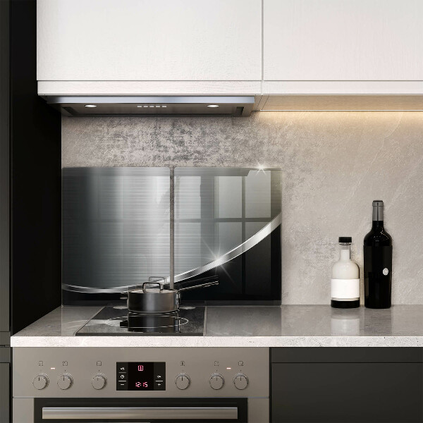 Placă sticla protectie aragaz Abstracție cu metal