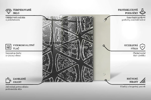Placă din sticla protectie perete Ilustrație de pizza