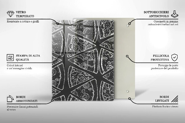 Placă din sticla protectie perete Ilustrație de pizza