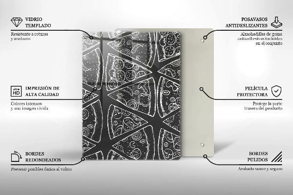 Placă din sticla protectie perete Ilustrație de pizza