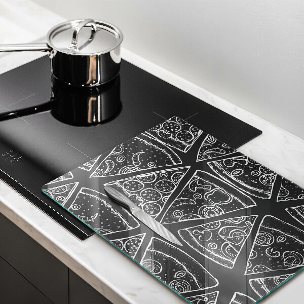 Placă din sticla protectie perete Ilustrație de pizza