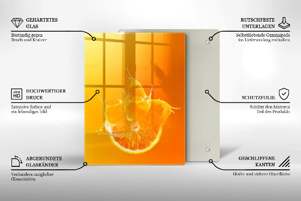 Placă din sticla protectie perete Fructe portocale suculente