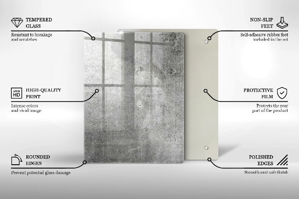 Placă din sticla protectie perete Textura de beton