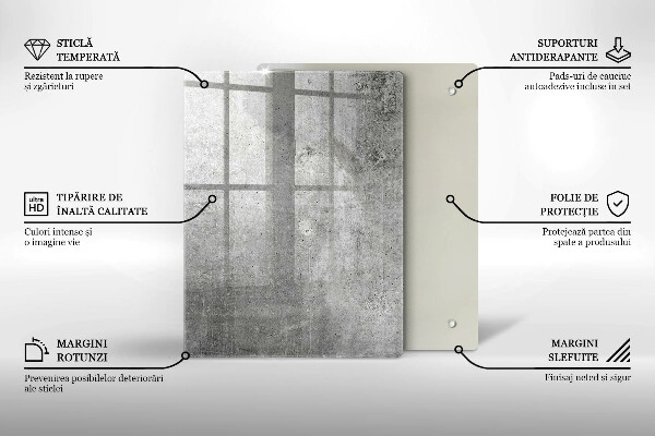 Placă din sticla protectie perete Textura de beton