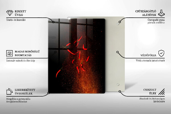 Placă din sticla protectie perete Ardei iute
