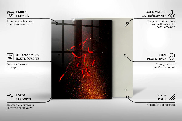 Placă din sticla protectie perete Ardei iute