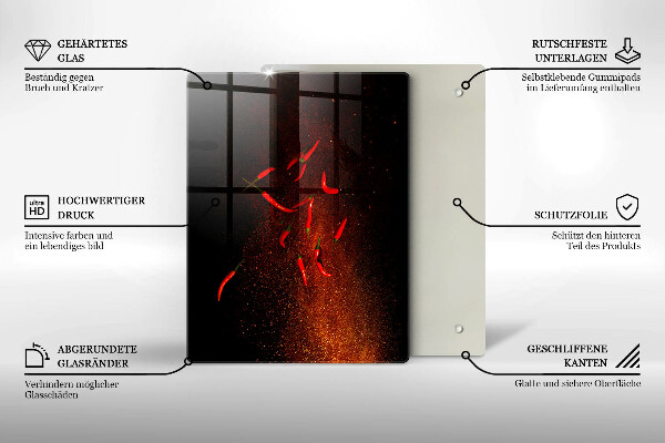 Placă din sticla protectie perete Ardei iute