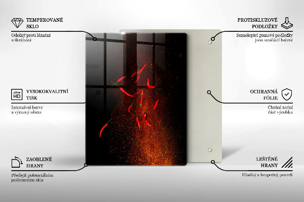 Placă din sticla protectie perete Ardei iute