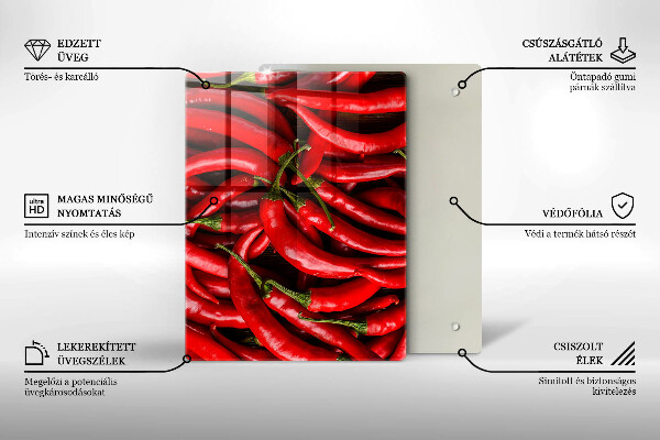 Placă din sticla protectie perete Ardei iute