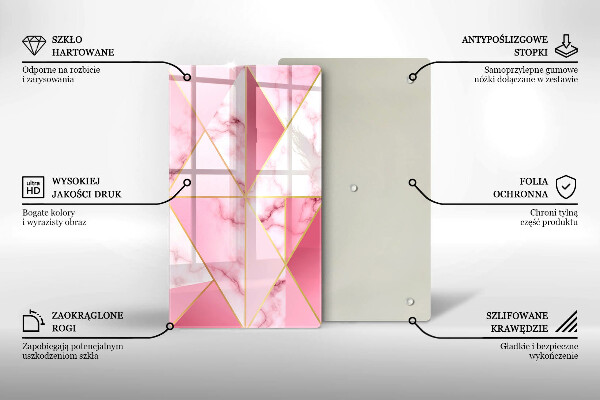 Placă din sticla protectie perete Marmură geometrică