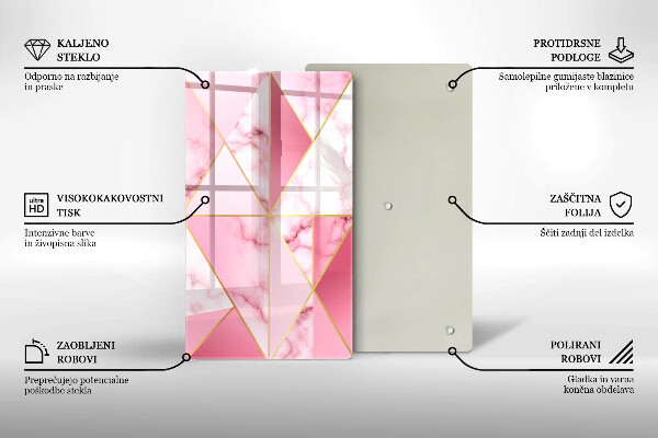 Placă din sticla protectie perete Marmură geometrică