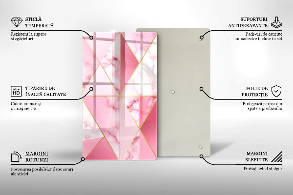 Placă din sticla protectie perete Marmură geometrică