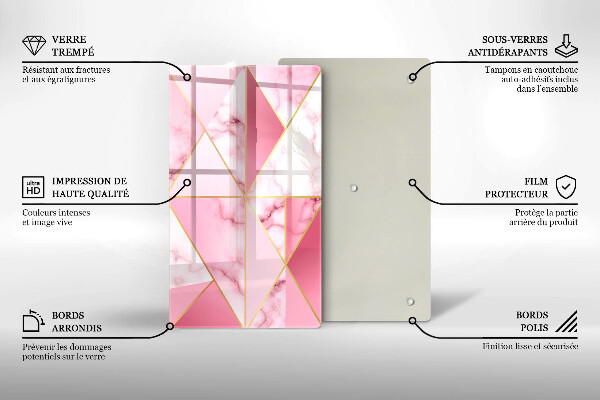 Placă din sticla protectie perete Marmură geometrică