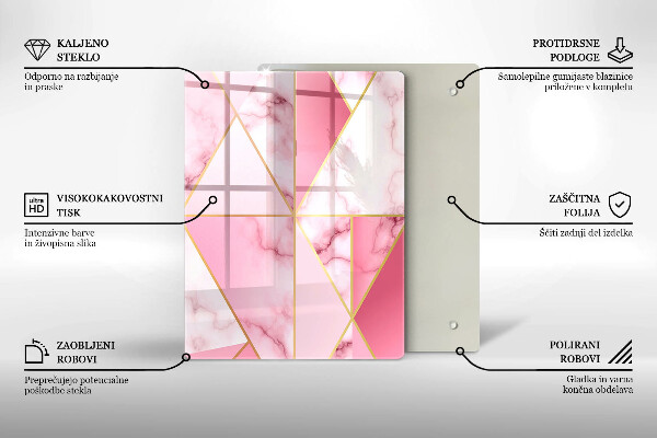 Placă din sticla protectie perete Marmură geometrică