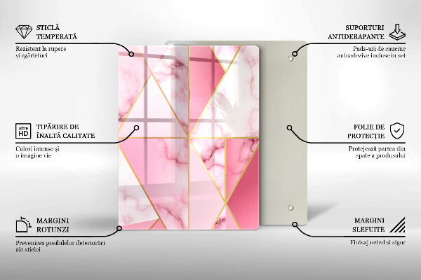 Placă din sticla protectie perete Marmură geometrică