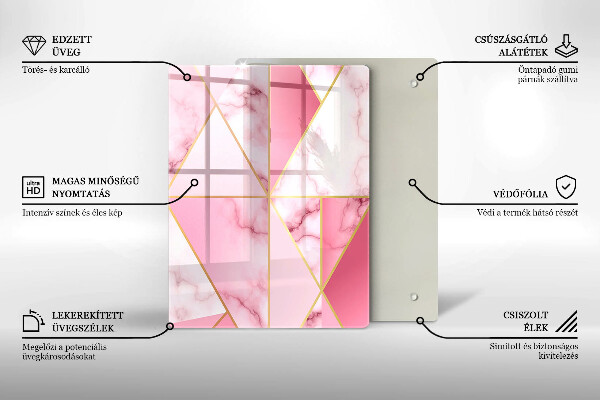 Placă din sticla protectie perete Marmură geometrică